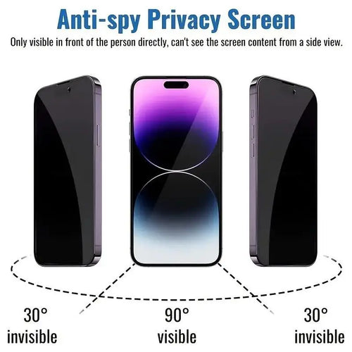 Anti-Spy Privacy Protective Phone Screen Protector, Tempered Glass Film Compatible with Iphone 17/16/15/14/13/12/11 Pro/Pro Max/Plus, Mobile Phone Accessory