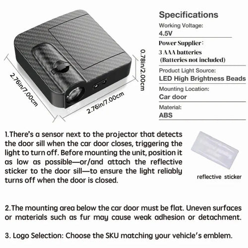 Car Door Lights, Car Decorative Light, Door Logo Projector Welcome Light, LED Projector Car Door Welcome Light, Personalized Door Projection Light with Logo #GLOBAL PICKS